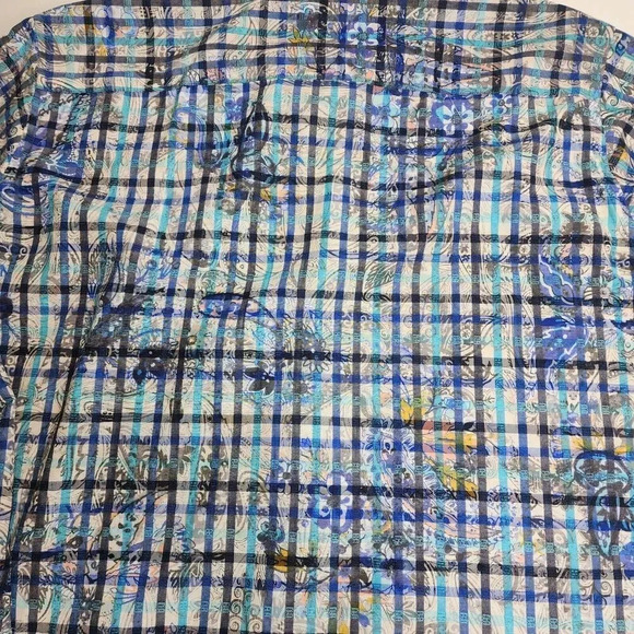 Lansky Bros Paisley Floral Leaves Shirt Long Sleeve Button Up Men's Size XXL - Picture 10 of 11